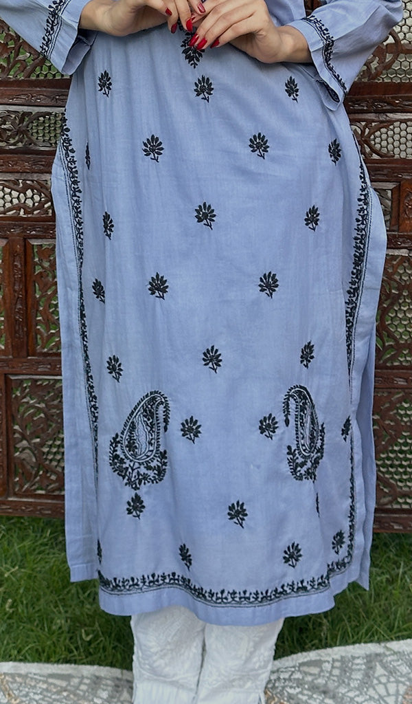 Mehreen Women's Lucknowi Handcrafted Cotton Chikankari Kurti - HONC0229718