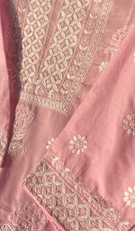 Load image into Gallery viewer, Cotton Pink Women's Lakhnavi Handcrafted Cotton Chikankari Semi