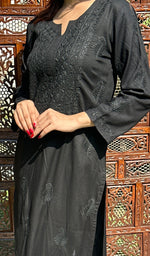 将图像加载到图库查看器中, Women's Lucknowi Handcrafted Modal Cotton Chikankari Kurti - HONC0233236
