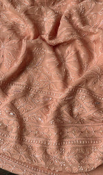 Load image into Gallery viewer, Women's Lakhnavi Handcrafted Viscose Georgette Chikankari Full Suit Material - HONC0227717