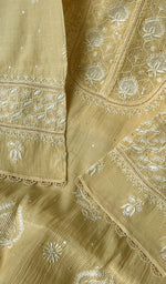 Load image into Gallery viewer, Women's Lakhnavi Handcrafted Mul Chanderi Semi - Stitched Kurta And Dupatta Set - HONC0198755