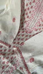 将图像加载到图库查看器中, Saziya Women's Lakhnavi Handcrafted Mul Chanderi Semi - Stitched Kurta And Dupatta Set - HONC0243861
