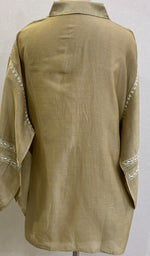 将图像加载到图库查看器中, Fiza Women's Lakhnavi Handcrafted Chanderi Silk Semi- Stitched Chikankari Top - HONC0201386