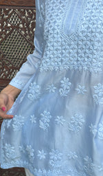 Load image into Gallery viewer, Hania Women's Lakhnavi Handcrafted Chanderi Silk Chikankari Top - HONC0237451