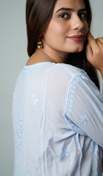 Load image into Gallery viewer, Women's Lucknowi Handcrafted Viscose Georgette Chikankari Top - HONC0133200