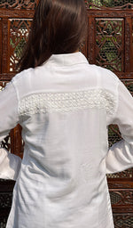Load image into Gallery viewer, Women's Lakhnavi Handcrafted Modal Cotton Chikankari Top - HONC0248923