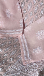 将图像加载到图库查看器中, Women's Lakhnavi Handcrafted Cotton Chikankari Semi - Stitched Kurti Fabric - HONC0244115