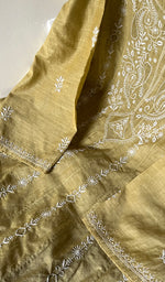 Load image into Gallery viewer, Women's Lakhnavi Handcrafted Linen Cotton Semi -Stitched Anarkali And Dupatta Set - HONC0246480