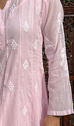 Load image into Gallery viewer, Women's Lucknowi Handcrafted Cotton Chikankari Anarkali Dress - HONC0212148