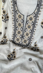 Load image into Gallery viewer, Women's Lakhnavi Handcrafted Mul Chanderi Unstitched Kurta And Dupatta Set - HONC0256385