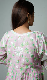 Load image into Gallery viewer, Women&#39;s Lakhnavi Handcrafted Printed Mulmul Cotton Chikankari Top - HONC0162224
