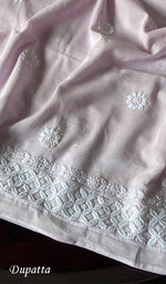 Load image into Gallery viewer, Women's Lakhnavi Handcrafted Cotton Chikankari Semi - Stitched Suit Material - HONC0198615