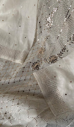 Load image into Gallery viewer, Fauzia Women's Lakhnavi Handcrafted Mul Chanderi Semi - Stitched Kurta And Dupatta Set - HONC0245062
