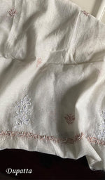 Load image into Gallery viewer, Saziya Women's Lakhnavi Handcrafted Mul Chanderi Semi - Stitched Kurta And Dupatta Set - HONC0230869