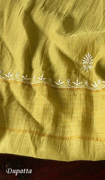 Load image into Gallery viewer, Women's Lakhnavi Handcrafted Mul Chanderi Semi - Stitched Kurta And Dupatta Set - HONC0222977