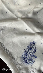 将图像加载到图库查看器中, Shirin Women's Lakhnavi Handcrafted Mul Chanderi Semi - Stitched Kurta And Dupatta Set - HONC0249188