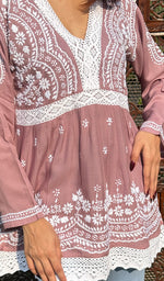 Load image into Gallery viewer, Alshifa Women's Lakhnavi Handcrafted Modal Cotton Chikankari Top - HONC0246768