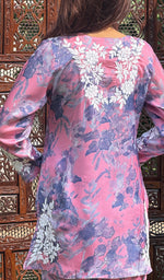Load image into Gallery viewer, Farzeen Women's Lakhnavi Handcrafted Modal Silk Chikankari Top And Pant Set - HONC0246078