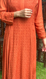 Load image into Gallery viewer, Women's Lucknowi Handcrafted Muslin Chikankari Kurti - HONC0229240