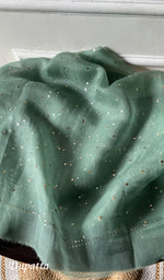 将图像加载到图库查看器中, Marifa Women's Lakhnavi Handcrafted Pure Organza Chikankari Unstitched Kurta And Dupatta Set- HONC0299978