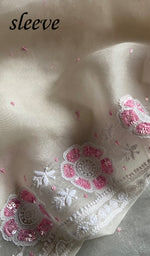 将图像加载到图库查看器中, Women's Lakhnavi Handcrafted Pure Organza Chikankari Unstitched Kurta And Dupatta Set- HONC0249214