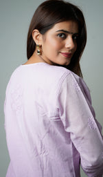Load image into Gallery viewer, Women's Lakhnavi Handcrafted Cotton Chikankari Kurta, Palazzo and Dupatta Set - HONC0115710