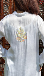 Load image into Gallery viewer, Naheeda Women's Lakhnavi Handcrafted Modal Silk Chikankari Top And Pant Set - HONC0244568