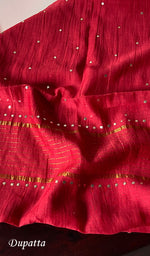 Load image into Gallery viewer, Fauzia Women's Lakhnavi Handcrafted Mul Chanderi Semi - Stitched Kurta And Dupatta Set - HONC0245059