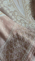 Load image into Gallery viewer, Women's Lakhnavi Handcrafted Mul Chanderi Semi - Stitched Kurta And Dupatta Set - HONC0231527