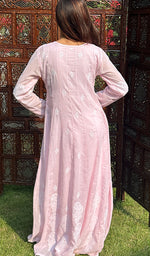 将图像加载到图库查看器中, Women's Lucknowi Handcrafted Cotton Chikankari Anarkali Dress - HONC0212148