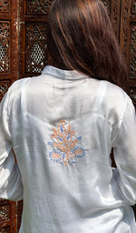 Load image into Gallery viewer, Naheeda Women's Lakhnavi Handcrafted Modal Silk Chikankari Top And Pant Set - HONC0241229
