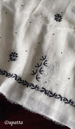 Load image into Gallery viewer, Saziya Women's Lakhnavi Handcrafted Mul Chanderi Semi - Stitched Kurta And Dupatta Set - HONC0237916