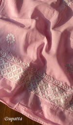 Load image into Gallery viewer, Cotton Pink Women's Lakhnavi Handcrafted Cotton Chikankari Semi