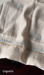 Load image into Gallery viewer, Women's Lakhnavi Handcrafted Mul Chanderi Semi - Stitched Kurta And Dupatta Set - HONC0226758