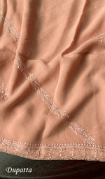 Load image into Gallery viewer, Women's Lakhnavi Handcrafted Viscose Georgette Chikankari Full Suit Material - HONC0227717