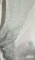 将图像加载到图库查看器中, Saziya Women's Lakhnavi Handcrafted Mul Chanderi Semi - Stitched Kurta And Dupatta Set - HONC0237923