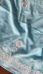 Load image into Gallery viewer, Aamina Women's Lakhnavi Handcrafted Cotton Chikankari Semi - Stitched Suit Material - HONC0238938