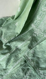 将图像加载到图库查看器中, Women's Lakhnavi Handcrafted Linen Cotton Semi -Stitched Anarkali And Dupatta Set - HONC0246487