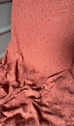 Load image into Gallery viewer, Women's Lakhnavi Handcrafted Viscose Georgette Chikankari Full Suit Material - HONC0271104