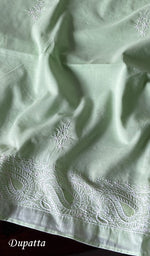 Load image into Gallery viewer, Women's Lakhnavi Handcrafted Pure Cotton Semi - Stitched Kurta And Dupatta Set - HONC0210110