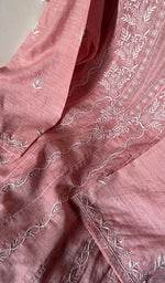 将图像加载到图库查看器中, Women's Lakhnavi Handcrafted Linen Cotton Semi -Stitched Anarkali And Dupatta Set - HONC0246476