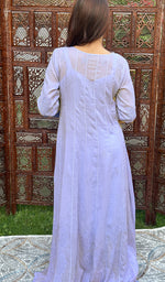 Load image into Gallery viewer, Purple Cotton Chikankari Anarkali Dress