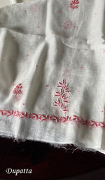 将图像加载到图库查看器中, Saziya Women's Lakhnavi Handcrafted Mul Chanderi Semi - Stitched Kurta And Dupatta Set - HONC0243861