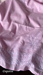 Load image into Gallery viewer, Pink Cotton Chikankari Semi