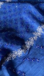 Load image into Gallery viewer, Saziya Women's Lakhnavi Handcrafted Mul Chanderi Semi - Stitched Kurta And Dupatta Set - HONC0243858