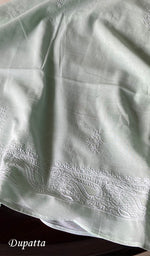 Load image into Gallery viewer, Women's Lakhnavi Handcrafted Pure Cotton Semi - Stitched Kurta And Dupatta Set - HONC01986199