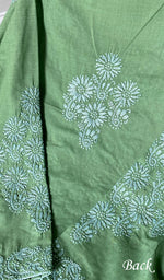 Load image into Gallery viewer, Cotton Green Women's Lakhnavi Handcrafted Cotton Chikankari Semi