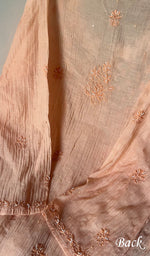 Load image into Gallery viewer, Saziya Women's Lakhnavi Handcrafted Mul Chanderi Semi - Stitched Kurta And Dupatta Set - HONC0237910