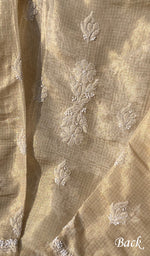Load image into Gallery viewer, Women's Lucknowi Handcrafted Kota Chanderi Chikankari Semi-Stitched Kurta And Dupatta Set - HONC0244099