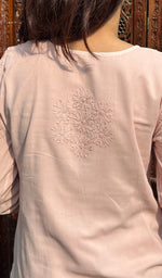 Load image into Gallery viewer, Women's Lakhnavi Handcrafted Cotton Chikankari Kurta, Palazzo and Dupatta Set - HONC0235413